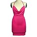 VANCOL Women's Sexy Deep V-Neck Halter Backless Mini Party Club Dress (M, Rose Red2)