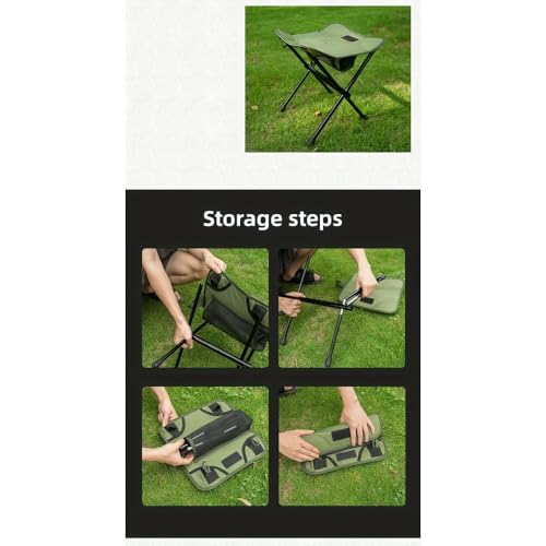 Tabouret pliant durable petit format en aluminium avec assise carrée - 7