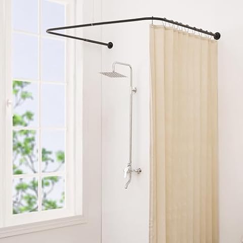 Yampos U Shaped Shower Curtain Rod Cover