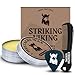 Striking Viking Mustache Wax Kit & Comb Set - 2 oz, Medium/Strong Hold, Sandalwood Scent - Grooming Kit for Men with Pocket Mustache Comb & Beard Wax Alternative, Non-Greasy Styling