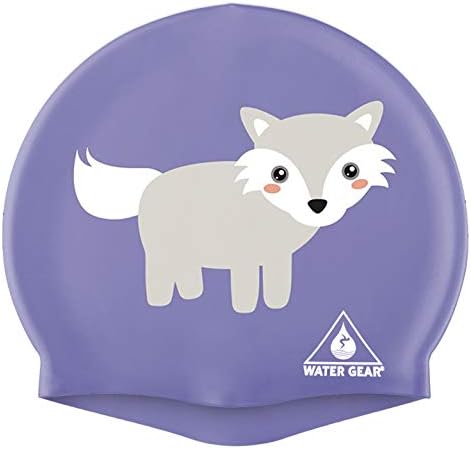 Water Gear Silicone Adult Swim Cap - Flexible Unisex Waterproof - Great for Short and Long Hair - Improve Your Performance - Women Men and Teens -Triathlon Swimmers and Athletes - Fox