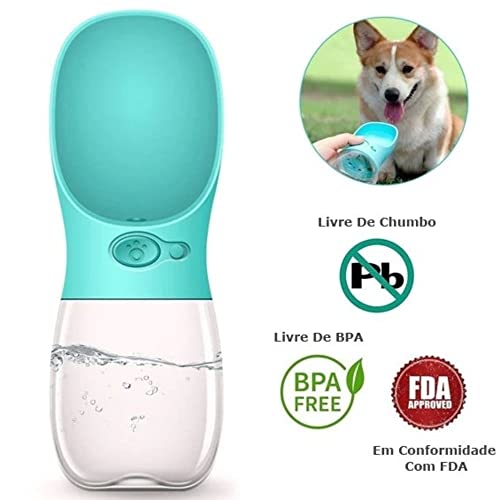 Bebedouro Pet Portátil 550ml Automático Cor Azul