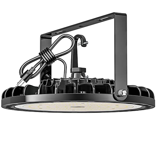 Flakeeper 200W UFO LED High Bay Light 28000 LM with US Plug 5ft Cable, 5000K Daylight, Commercial Industrial Warehouse Workshop Factory Barn Garage Area Lighting Fixture, Non-Dim