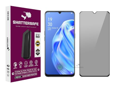 Image of Anti-Spy Privacy Tempered Glass Compatible For Oppo F15 / F17 / A73 (2020) / A91 [Pack of 1]. Anti-Scratch, Edge-to-Edge Protection With Easy Installation Kit & Case Friendly Fit.