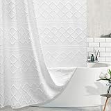 Hoisy Duschvorhang Weiss 180x200 Duschvorhang Textil Waschbar Boho Lange...