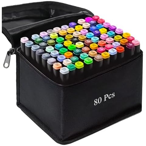 AMUIZC 80-Color Alcohol Markers Set Cover