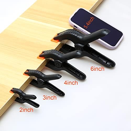 10 Pieces Large Nylon Spring Clamps, 6 Inch and 4 Inch Heavy Duty Plastic Grip Clips Set