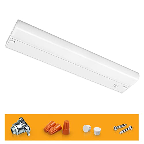 Hizashi 2 Pack 24inch LED Under Cabinet Lights Hardwired Only, 12W 850lm Direct Wire Under Cabinet Lighting, Dimmable, CRI＞90, ETL & Energy Star Certificated, Warm White 3000K, Warm White 30