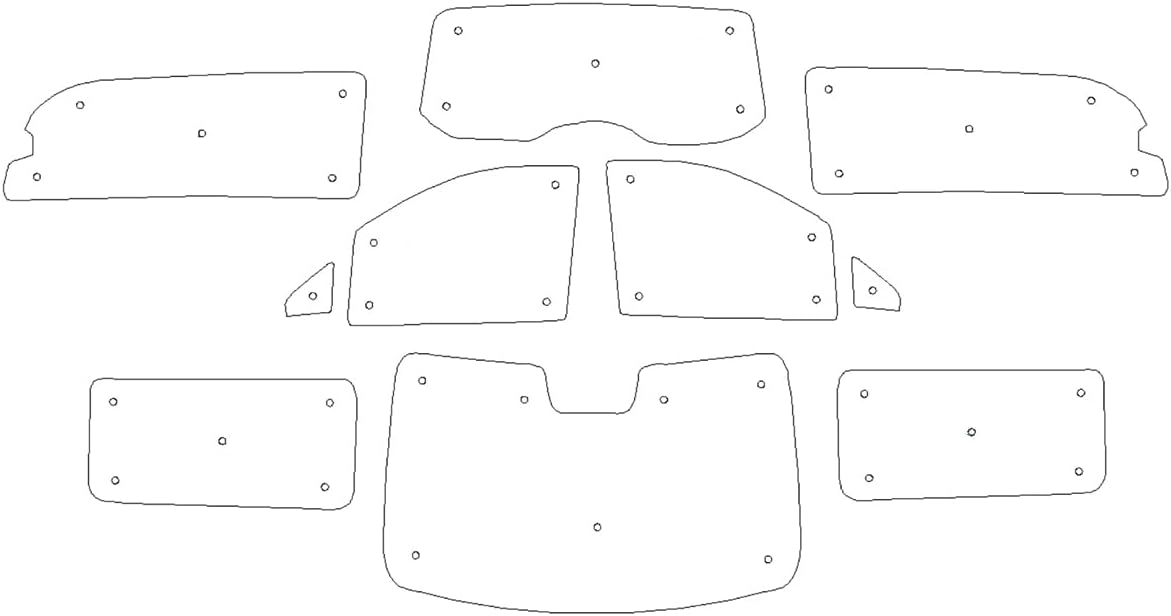 Window Blind Kit Compatible with Mercedes V Class (Third Generation) (Years 2014-Date) (Full Set XLWB with Tailgate & Opening Rear Quarter Windows) with Backing Colour in Aqua, Reversible