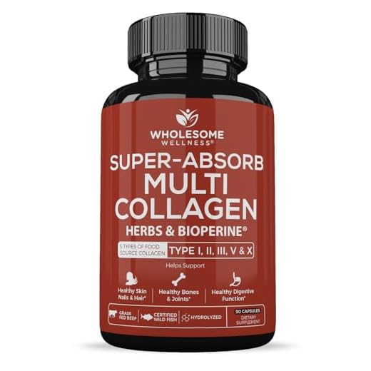 Super-Absorb Multi Collagen Pills (Type I II III V X) Organic Herbs and Bioperine - Hair, Skin, Nails, Joints - Hydrolyzed Collagen Peptides Protein Supplement for Women Men (90 Capsules)