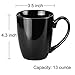 MIWARE 13 Ounce Porcelain Mugs, Set of 6, Tea and Coffee Mug Set, Black (BLack, 13OZ)