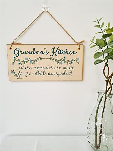 The Plum Penguin Handmade Wooden Hanging Wall Plaque Grandmas Kitchen Memories Made Grandkids Spoiled Gift for Grandparents - Image 2