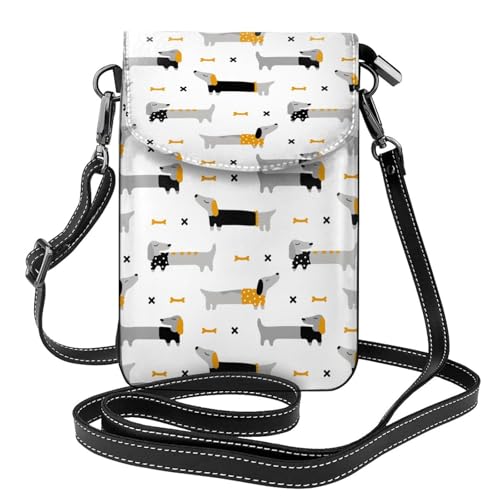 Portefeuille en cuir PU femme Teckel pour ranger téléphone et cartes sans encombrement