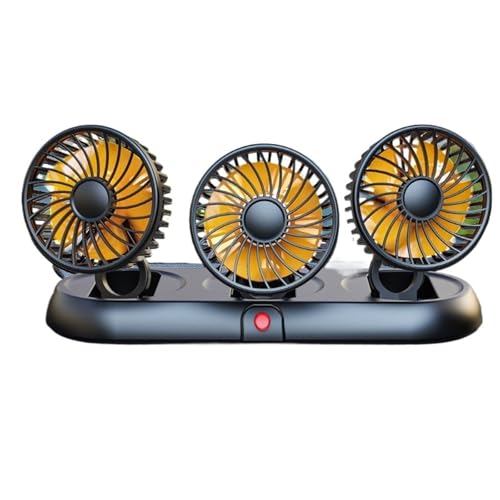 Ventilateur De Voiture Pliable Volodya À 3 Têtes – 3 Vitesses Réglables, Prise Allume-cigare 5 V USB/12 V/24 V, Refroidissement ABS Silencieux Pour...
