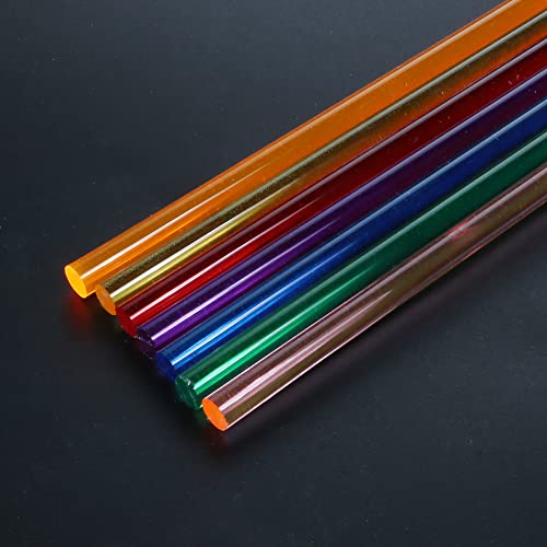Image of uxcell Acrylic Round Rod,Colorful,1 /4 inch Diameter 11-5 /8 inch Length, Solid Plastic PMMA Bar Stick