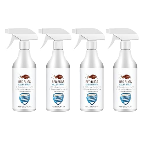 Image of Bed Bug killer Spray- Natural, Herbal Bed Bugs Spray for Long Lasting Protection, Instant Action | Non-Toxic Indoor Cleaning Solution for Mattresses, Carpet, Pillow, Sofha, Blanket, Curtains, 200ML (Pack of 4)