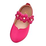 Turnschuhe Babyschuhe Mädchen Geschlossene Ballerinas Kleinkind Leder T-Strap Schuhe Knöchelriemchen Lauflernschuhe Mädchen Krabbelschuhe Streifen-beiläufige Wanderschuhe LMMVP (Hot pink, 30 (6.5T))