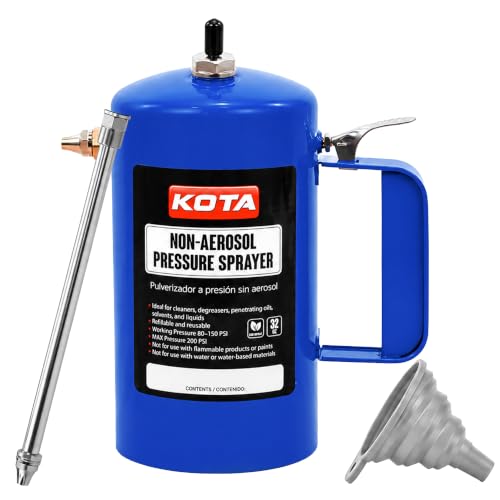 LAUCO Non Aerosol Pressure Sprayer - Refillable Pressurized Sprayer Bottle for Oil, Solvent...