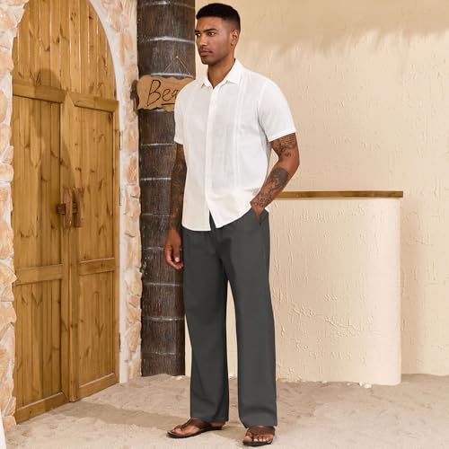 ZAFUL Men's Baggy Cargo Pants - Elastic Waist Drawstring Parachute Trousers with Pockets - Casual Street Hip Hop Style4