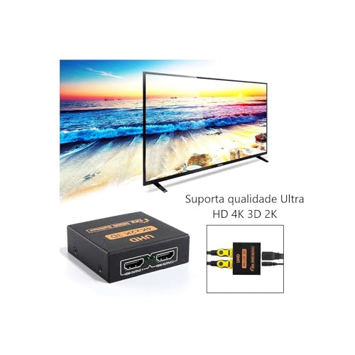 Duplicador de Imagem Splitter 1x2 Divisor HDMI 4K 3840p