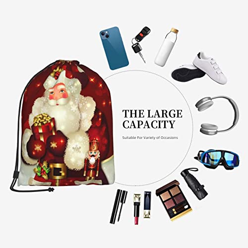 Dcarsetcv Merry Christmas Santa Claus Drawstring Backpack Bag Water Resistant String Backpack Sport Gym Sackpack For Women Men #TOP5