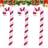 Fantasyon 3 Piezas 90 cm Bastones Caramelo Navidad Gigantes Hinchable, Rojas y Blancas Decoracion Inflables Puerta Exterior Interior Adornos Navideños