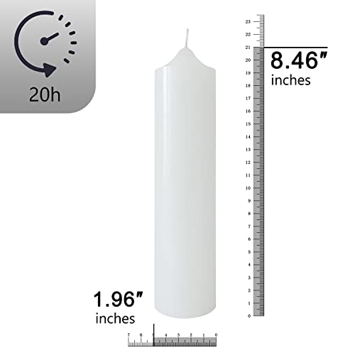 White Pillar Candles 2X8 Inch Unscented Candle Dripless Clean Burning Smokeless Dinner Candle - Perfect For Wedding Candles, Parties And Special Occasions #TOP2
