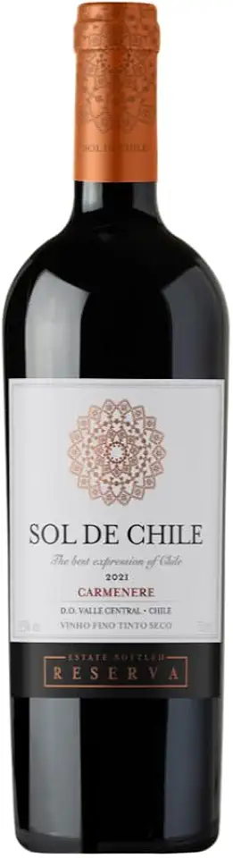Vinho Fino Tinto Chileno Sol de Chile Reserva Carmenere 750ml