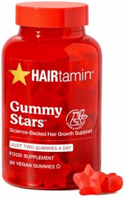 HAIRtamin Gummy Stars Hair Vitamins with Biotin, 1 Pack, 1 Month Supply