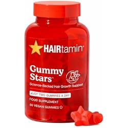 HAIRtamin Gummy Stars Hair Vitamins with Biotin, 1 Pack, 1 Month Supply