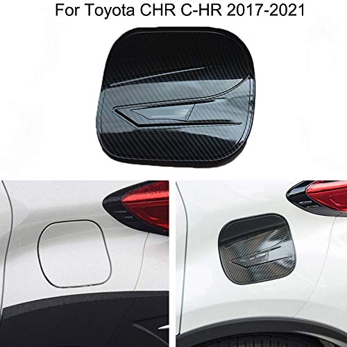 Carbon Fiber Car Fuel Gas Tank Cap Cover Gas Door Cover Trim Emblems fit for Toyota C-HR 2017 2018 2019 2020 2021 2022 2023