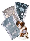 【獣医師監修】「LaLa-Pets/petsapplies」マナーベルト 犬 男の子 3点セット メッシュ裏地 防水加工 サイズ調整可能 お漏らし対策 マーキング防止 介護用 (笑顔の犬, L)