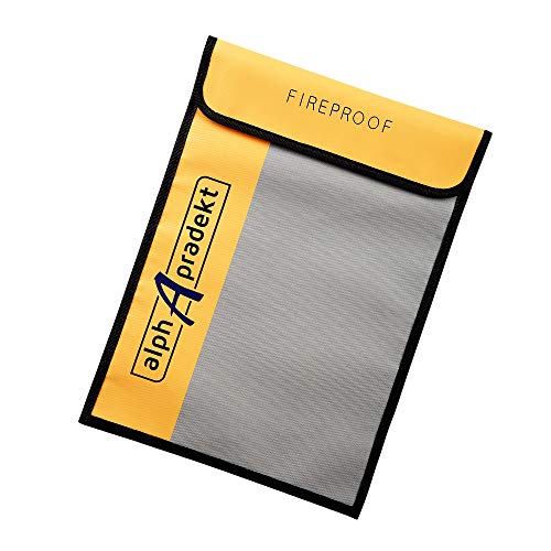 Fireproof Document Bag 15” x 11” with Divider Safe Fire Proof and Waterproof