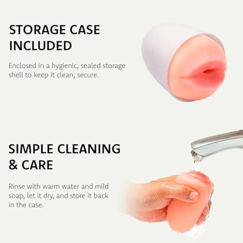 Image of Ultra-Stretchy Egg Male Masturbator with Discreet Storage Case - Pocket Pussy with Realistic Soft Texture - Compact Adult Sex Toy for Men - Pussy Pocket - Stress Relief Gifts for Men ST-001