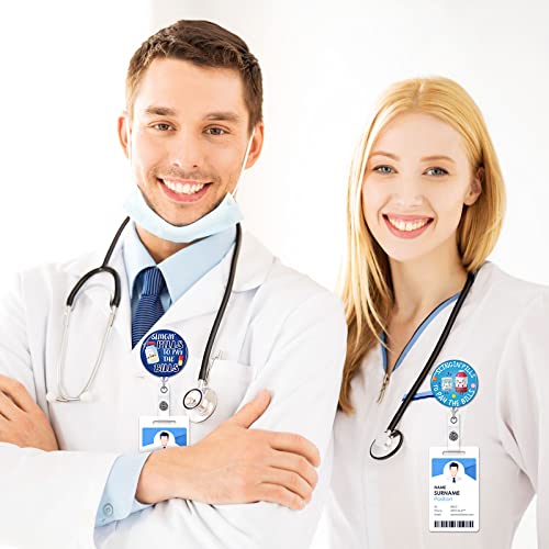 6 peças engraçadas de farmácia crachá retrátil de enfermeira carretel de crachá de enfermeira com cl