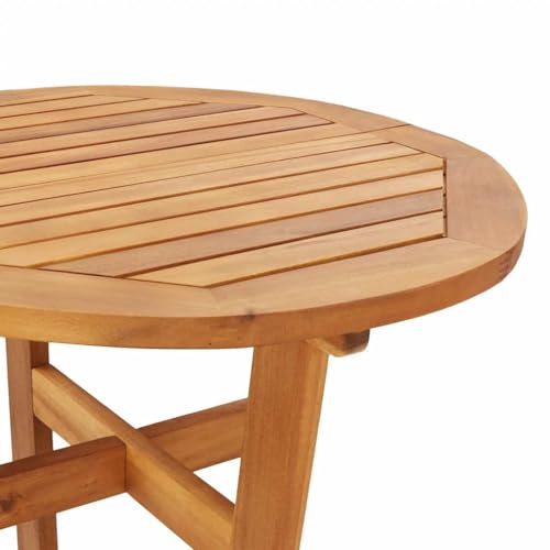 Table et chaises avec repose-pieds en acacia premium