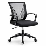Silla de Oficina o Escritorio ergonómica con Ruedas giratorias y Soporte Lumbar. Respaldo de Malla Transpirable. Soporta hasta 150kg. Ideal despacho, casa o teletrabajo. Diseño Moderno y Juvenil.