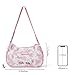 Cute Shoulder Bags for Women, Mini PU Hobo Crossbody Bag, Small Casual Shoulder Bag, Gift for Girls (Pink)
