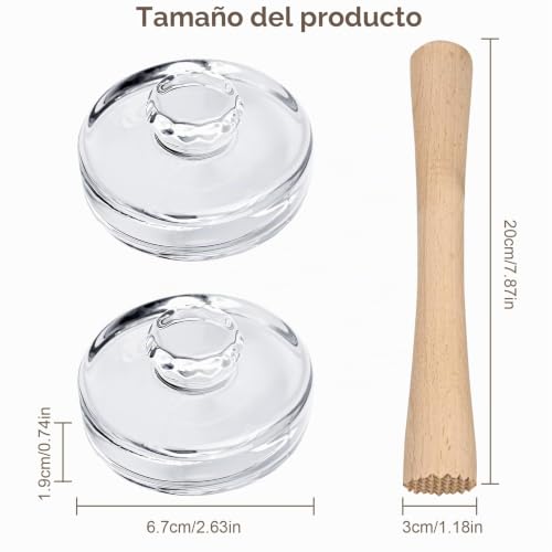 Miniatura 2 de Juego De 2 Pesos De Cristal Para Fermentación 7 Cm , Piedra De Lastre, 1 Prensa De Fermentación Y Una Ranura Funcional Para Eliminar El Exceso De Arena