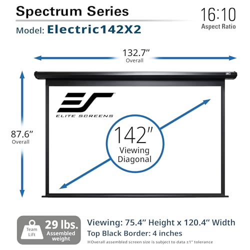 Image of Elite Screens Spectrum RC1 Remote KIT, 142-INCH 16:10 diag Electric Motorized Projector Screen Home Movie Theater 8K /4K Ultra HD Ready Projection, ELECTRIC142X2