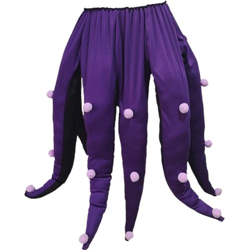 Falda De Disfraz De Ursula para Mujer, Vestido De Tutú De Ursula De Villana De Sirena para Adultos, Disfraz De Pulpo De Halloween, Falda Larga De Pulpo con Tentáculos