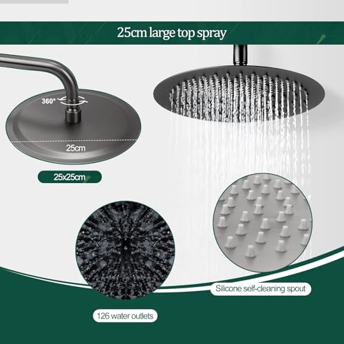 Ensemble de douche à effet pluie luxueux et robinet chrome haute finition