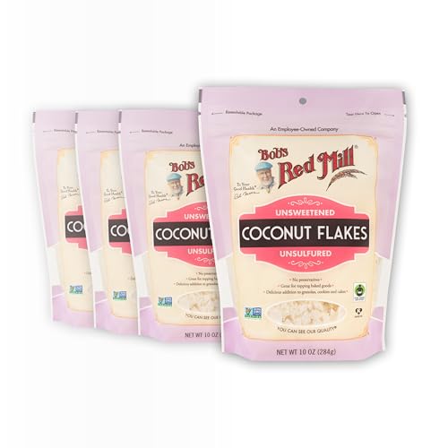Bob's Red Mill Coconut Flakes, 10oz (Pack of 4) - Non GMO, Fair Trade Certified, Vegan, Paleo Friendly, Keto Friendly, Kosher