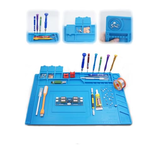 OTYMIOW Alfombrilla de Soldadura de Silicona 45 x 30 cm Hasta 500 °C Alfombrilla Magnética de Trabajo para Piezas Pequeñas, Alfombrilla Antiestática de Rejilla para Proyectos, Aparatos de Reparación OTYMIOW Alfombrilla de Soldadura de Silicona 45 x 30 cm Hasta 500 °C Alfombrilla Magnética de Trabajo para Piezas Pequeñas, Alfombrilla Antiestática de Rejilla para Proyectos, Aparatos de Reparación