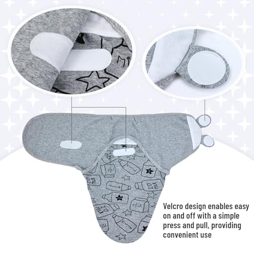 Image of Cinaci 2 Pack Adjustable Soft Cotton Blend Newborn Baby Receiving Swaddle Blankets Sleep Sacks with Nursery Hats Caps Beanies Bonnets for Baby Girls Boys Newborns Infants
