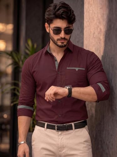 Image of Amazon Brand - INKAST Cotton Shirt for Men | Regular Fit Full Sleeve Casual Shirt | Stylish Formal Office Wear Shirts for Men | Soft Comfortable Breathable Cotton Fabric | Fashionable Office Wear
