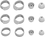 ALXCD Eartips Earhooks Kit Compatible with Galaxy Buds Earbuds SM-R170, S/M/L Sizes Silicone Earbud Tips & Hooks, Compatible with Galaxy Buds SM-R170 6+6 Silver