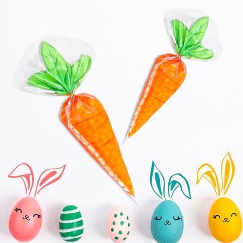 Best Carrot Shaped Plastic Bags for Easy Treat Wrapping and Party ...
