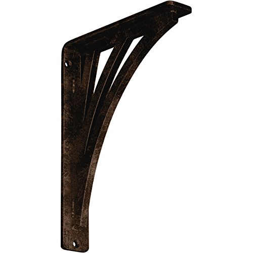 Ekena Millwork BKTM01X07X10SNEABZ Metal Bracket, 1 1/2" W x 7 1/2" D x 10" H, Antiqued Bronze