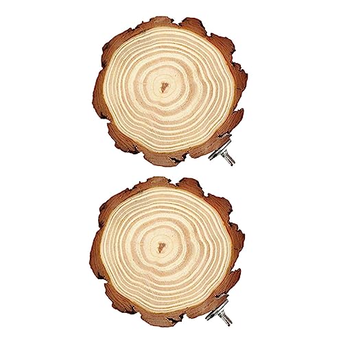 Kisangel 2pcs Bird Perch Stand Platform Natural Pine Bird Supplies for Pet for Parrots and Animals Promotes Healthy Activity and Exercise